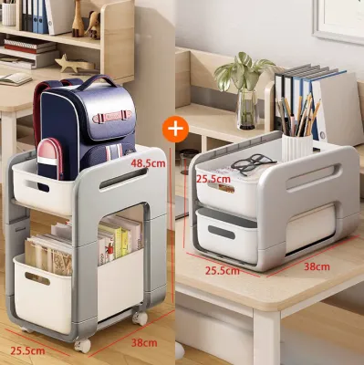 Multi-functional storage rack Shelf organizer under Desk Push Pull Drawer Rack Snack high capacity table organizer Mobile Trolley With Wheels