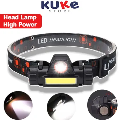 KUKE Senter Kepala USB High Power LED Headlight Head Light Charger Head Lamp Headlamp Lampu Camping
