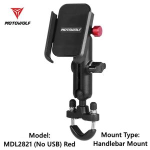 🔥Ready Stock🇲🇾 MOTOWOLF Phone Holder Motorcycle Bicycle Handphone Holder Aluminium Foodpanda Grabfood Y15ZR Y16 RS15 EX5 MDL2821 / MDL2805B