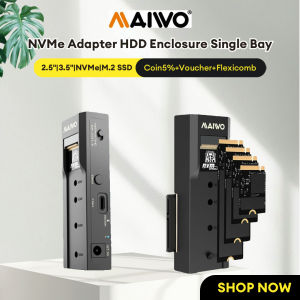 MAIWO NVMe M2 Enclosure HDD Case Single Bay SATA M2 SSD Case HDD Reader 10Gbp Type C to  SATA 2.5inch 3.5inch M.2 NVMe SSD 2230 2242 2280 ToolFree Design