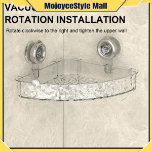 【MOJOYCE】 ชั้นวางแปรงสีฟันในห้องน้ำติดผนังแบบดูดสูญญากาศโปร่งใสสำหรับเก็บอุปกรณ์ในห้องน้ำอย่างมีประสิทธิภาพ