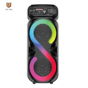 Bluetooth-Compatible Speaker Portable Boombox with RGB Light Outdoor Speaker USB/TF Wireless Speaker High Volume for Home Travel [Ueb Shop]
