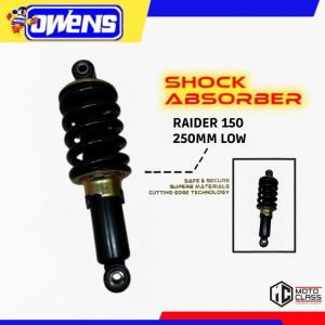 OWENS SHOCK ABSORBER RAIDER 150 250MM LOW RED & BLACK