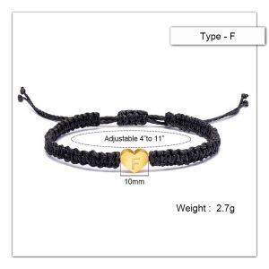 【Local delivery】 Black String Cube Letter Bracelet for Man Gold Color 26 Letter Bracelets Plated Beads Jewerly DIY Initial Bracelets Rope