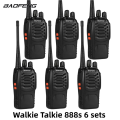 Baofeng BF 888s set of 6 Portable Mini Walkie Talkie Long Range 5 Watts UHF Transceiver 400-470MHz Clear audio Handheld Two Way Radio Walkie-Talkies Outdoor Waterproof/dustproof/shockproof 16 Channels 5KM No PC Programming Required. 