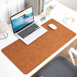 WLVYH Crazy Horse Pattern Mouse Pad Non-slip Leather Computer Laptop Mousepad Easy to Clean Waterproof Keyboard Mice Mat Home Office