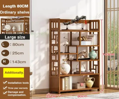 Bambooo Home Bamboo Rak Buku Rak bertingkat Rak Rack Display rack Storage Rack Book Rack 置物架/分層架