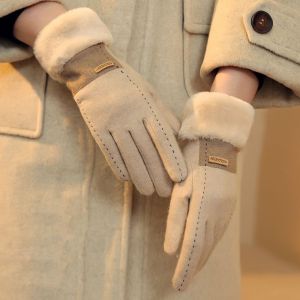 MKEB อบอุ่นและอบอุ่น ถุงมือหน้าหนาว นิ้วเต็มนิ้ว หน้าจอสัมผัสได้ ถุงมือหน้าจอสัมผัส  ถุงมือสำหรับขับรถ ใช้ได้ทุกเพศ