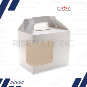 Risefully CUYI 50pcs Side Window Mug Box With Handle Plain White Mug Gift Box Giveaway Box