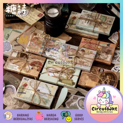 Box isi 60PCS Deco sticker Kertas Dekorasi vintage Jurnal Buku Harian