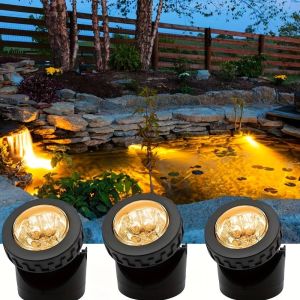 SYBILX Dual Waterproof Solar Pond Spotlights Auto On/Off 1.2V/3.7V LED Solar Underwater Lights Aquarium Decor LED 6 Solar Underwater Lights Outdoor Garden