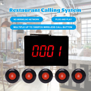 Daytech Wireless Restaurant Pager System -Queue Management with Display and 10 Call Buttons for Hotels/Hospitals P4