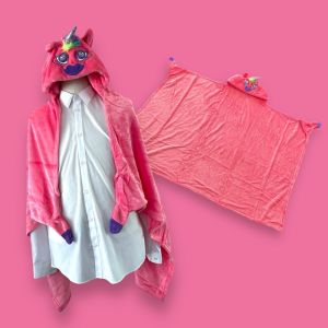 Children clock hood ผ้าห่มสุดนุ่ม ออกแบบเป็นฮู้ด และมีไฟที่ตา (BLANKET8)