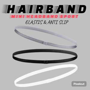 Mini Hairband Sport / Bandana Ikat Kepala Olahraga Silicon Anti Slip