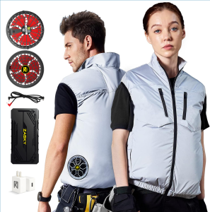Bộ Áo Điều Hòa ZASKY Nhật Bản Kiểu Dáng Cộc Tay Áo Gile Chất Liệu Vải Gió Thoáng Mát PIN 50.000mAh Quạt Không Chổi Than 18V Tặng Đá Khô Bảo Hành 12 Tháng
