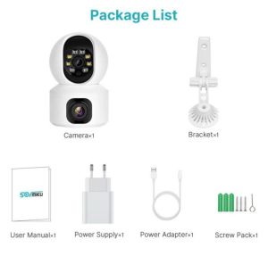 V380 Dual Lens 4G SIM CCTV Indoor Auto-Tracking Two Way Audio Color Night Vision Security Camera