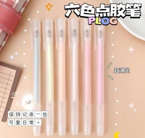 Pen-shaped glue dot wholesale pen-shaped childrens handmade notebook tape quick-drying glue creative color glue pen