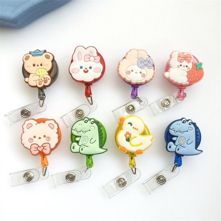 BANAN Dinosaur Nurse Badge Reel Bear Rabbit Cartoon Animals Retractable ...