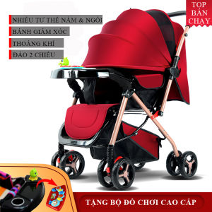 Xe nôi - xe đẩy em bé 2 chiều phiên bản cao cấp nhiều tư thế nằm ngồi chất liệu thoáng mát bánh xe có giảm sóc khóa đai an toàn có thể gấp gọn - BẢO HÀNH 2 NĂM ĐỔI MỚI 1-1 TRONG 7 NGÀY NẾU CÓ LỖI