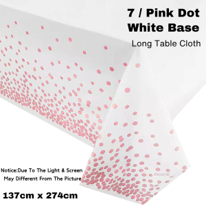 Disposable Waterproof Party Tablecloth Plastic Table Cover Kain Meja Parti Plastik Pakai Buang Kalis Air 一次性防水派对塑料桌布