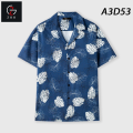 Áo sơ mi cổ vest đi biển họa tiết THÁI KHANG vải lụa mềm mặc thoải mái rất mát họa tiết hoa lá A3D53. 