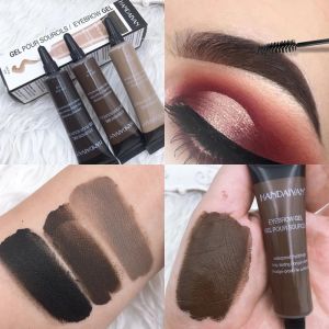 【Natural style】HANDANYAN 6 Color Eyebrow Enhancer Makeup Henna Eyebrow Black Brown Waterproof Liquid Eye Brow Tint Brush Sets Peel Off Waterproof Lasting