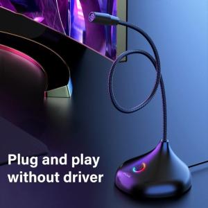 Gaming and Conference USB Microphones RGBs Lights and 360 Adjustable Arm for Podcasts and Video Calls