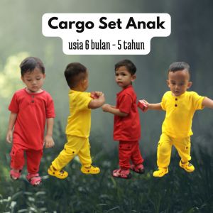 SETELAN ANAK LAKI LAKI CARGO USIA 6 BULAN SAMPAI 5 TAHUN