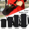 1pc Water Bottle Carrier Insulated Cover Bag Holder Strap Insulated with Travel Strap Black Insulated Bottle Carrier Water Bottle Bag. 