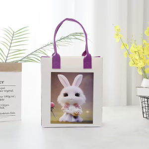 Ready Stock Fashion Felt Handbag Female Ladies Tote Tutoring Bag School Multi-purpose Western Printing Portable Exquisite