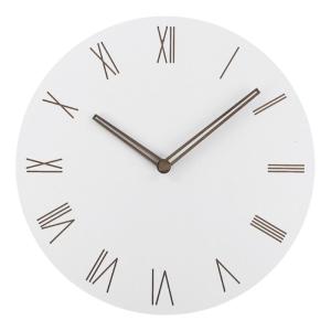 Stylish Simple 12Inch Round White Wooden Wall Clock Quiet Quartzs Movement Operated for Home and Office Decors