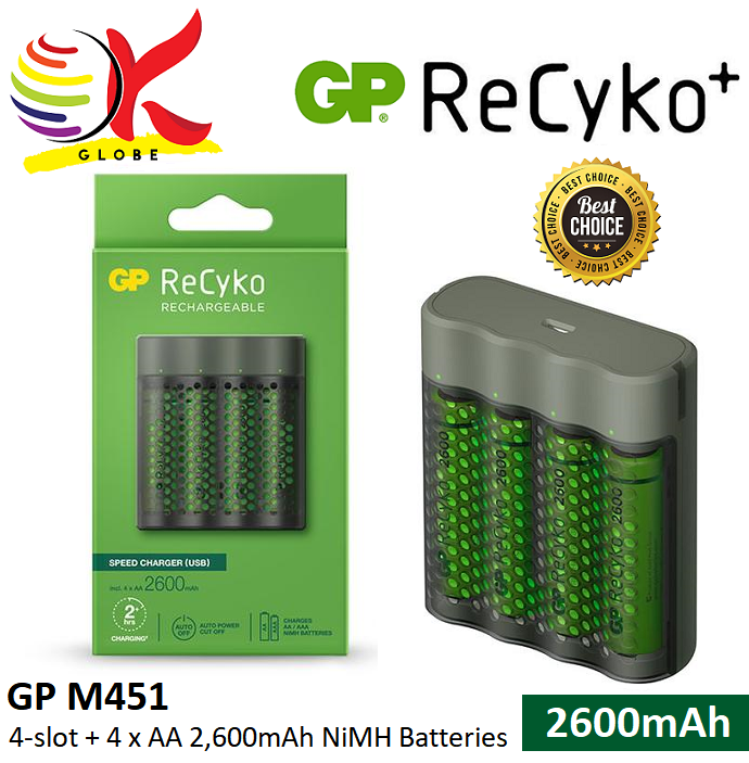 Gp Recyko M Speed Battery Charger Usb Slot Nimh With S Aa Mah Nimh Batteries Lazada