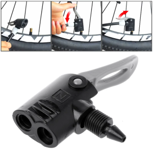 Bike Pump Nozzle for Valve Connector Adapter Dual for Head Pumping Parts