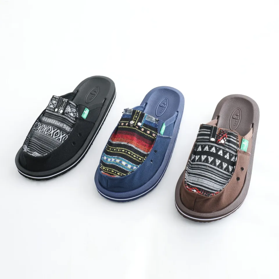Men's Half Shoes Fashion Korean Canvas Sanuk Breathable Slip on