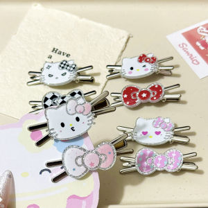 TUmama คลิปผมสีเงินเป็นประกายหูฟังลายแมวน่ารักสำหรับผมม้าด้านข้างที่มีสไตล์ของผู้หญิง