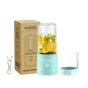 ecentio blender 10 pisau juicer Kaca Tebal 2 Cup mini portable dengan sedotan 380ml+250ml GARANSI PRODUK 365 HARI-C
