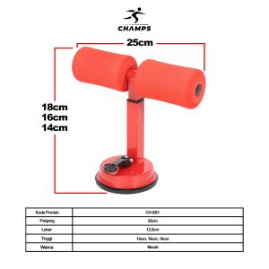 CHAMPS Sit Up Stand Fitness Roller Multifungsi - Alat Gym Tubuh
