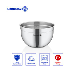 Korkmaz Proline Gastro 18/10 Stainless Steel Mixing Bowl & Food Preparation Container (16x11cm / 1.8L)