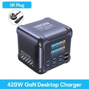 Ubigbuy 420W GaN Charger PPS PD3.1 140W USB Type C Charger Digital Display Fast Charging Station for iPhone 17 Samsung
