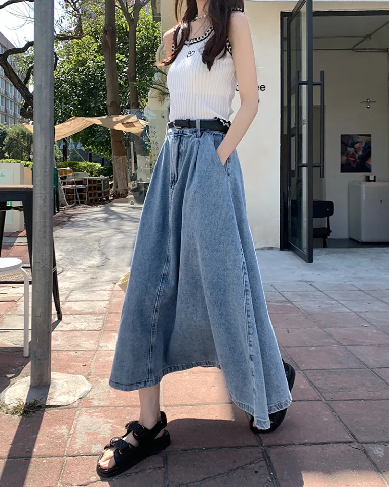 High waisted 2024 jean skirt xl