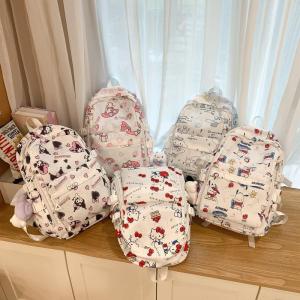 Christmas Gift Halloween Hot Miniso Kawaii Student Backpack Hello Kitty Cartoon Cute Leisure Wear-Resistant High Capacity Backpack School Starts Gift Kit