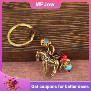 【MPJow】 1PCS Copper Feng Shui Wealth Key Ring 2026 Year Of Chinese Zodiac Horse Lucky Pendant Keychain Women Men Bag Charm Jewelry Gift