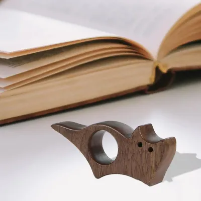 Wooden Book Page Holder Aesthetic Ring Book Pembatas Buku