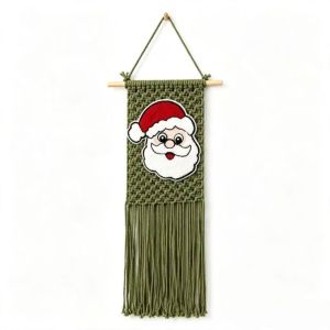 NALANILI Dệt Trang trí treo tường hình ông già Noel 25x60cm Phong cách Bohemian Trang trí treo tường dịp lễ Quà tặng Thanh gỗ Thảm treo tường chủ đề Giáng sinh Trang trí Giáng sinh