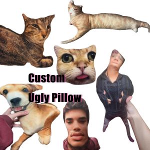 FETNHU Customized UglyPillows DIY Abstract Personalized CustomPillow Funny Cute Custom Cat Dog Pillow-No White Edges Custom Stuffed Animals of Your Pet Funny Gifts for Friends