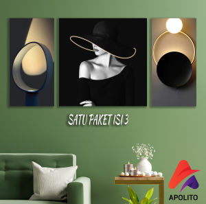 HIASAN DINDING GIRL BLACK AESTHETIC (FULL SET ISI 3) DEKORASI DINDING WALL DECOR PAJANGAN DINDING POSTER KAYU RUANGAN