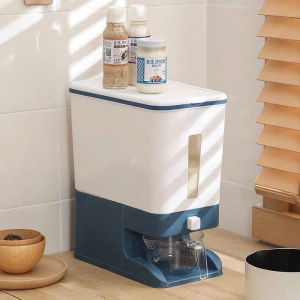THÙNG ĐỰNG GẠO HOKORI BẤM NÚT THÔNG MINH 10KG HÌNH CHỮ NHẬT [KÈM CỐC VO GẠO
