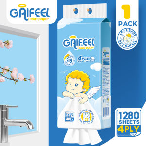GAIFEEL Care Tissue Toilet Paper Wall Mounted/Facial Bathroom Office Tissue 1280 Sheets