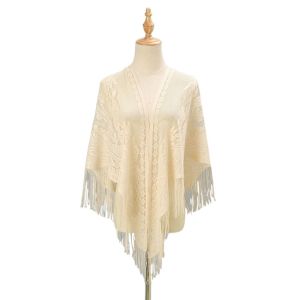 YIYIUR Hollow Women Shawl With Tassel Multicolored Wedding Bridal Shawl Cloak Evening Prom Cape Women