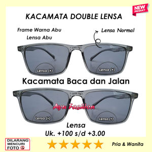 TERBARU - Kacamata Baca Plus Frame Abu Bening Ready Ukuran +0.50 sampai +4.00 Full Rabun Dekat Cocok Untuk Pria Wanita Orangtua Dewasa - DAPAT KOTAK KACAMATA  - TERKINI